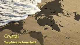  Presentation with flood - PPT layouts with flood images - elevated view of conceptual world background and a  colored foreground