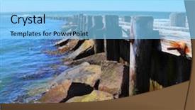  Presentation with erosion - Slide deck featuring beach groin providing protection background and a light blue colored foreground