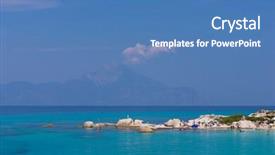 Presentation with beach - PPT theme with beach halkidiki greece with athos background and a  colored foreground