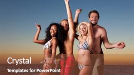  Presentation with spring break - Theme enhanced with beach having a party background and a red colored foreground