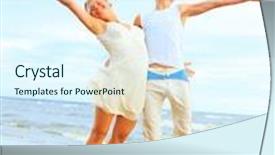  Presentation with honeymoon - Cool new slide deck with caribbean dance - beach honeymoon dancing backdrop and a sky blue colored foreground