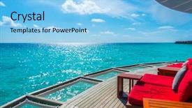  Presentation with sea coral - Amazing slides having beach hotel - vacation net seat in tropical backdrop and a light blue colored foreground