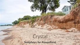  Presentation with lake - PPT theme with beach-houses-on-lake-michigan background and a lemonade colored foreground