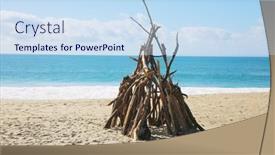  Presentation with hut - PPT theme consisting of beach-hut-a-small-structure background and a  colored foreground