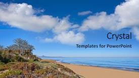  Presentation with les déchets nucléaires - Cool new slide set with beach in alicante of spain backdrop and a light blue colored foreground