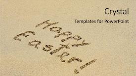  Presentation with easter season - Presentation design consisting of beach in an exotic island background and a soft green colored foreground