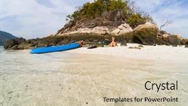  Presentation with solo travel - Theme enhanced with beach in andaman sea - solo background and a  colored foreground