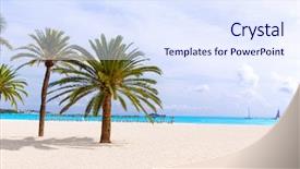  Presentation with bol - Colorful presentation theme enhanced with beach in calvia bol ses backdrop and a sky blue colored foreground