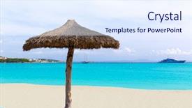  Presentation with bol - Slide set enhanced with beach in calvia bol ses background and a sky blue colored foreground