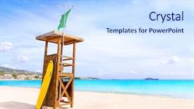  Presentation with bol - Amazing slide set having beach in calvia bol ses backdrop and a sky blue colored foreground