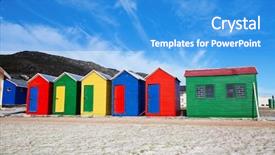  Presentation with cape town south africa - PPT layouts featuring beach in cape town background and a teal colored foreground