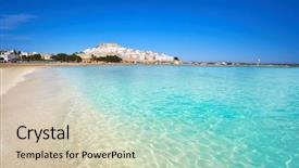  Presentation with skyline of nashville tn - PPT layouts consisting of beach in castellon of spain background and a soft green colored foreground