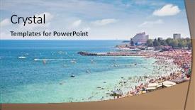  Presentation with romania - Cool new presentation design with macro photo of frog spawn from a european grass frog backdrop and a light gray colored foreground