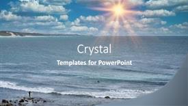  Presentation with south beach - Colorful presentation theme enhanced with beach-in-east-london-south backdrop and a seafoam green colored foreground