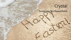  Presentation with easter season - Beautiful slide set featuring beach in exotic island backdrop and a soft green colored foreground