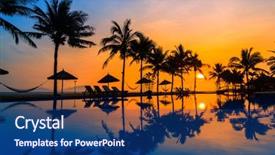  Presentation with vietnam - Colorful PPT theme enhanced with beach in hoi an vietnam backdrop and a ocean colored foreground