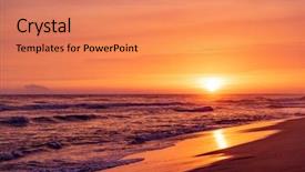  Presentation with vietnam - Beautiful presentation theme featuring beach in hoi an vietnam backdrop and a coral colored foreground