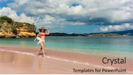  Presentation with peter walking on water - Colorful theme enhanced with beach in komodo island indonesia backdrop and a coral colored foreground