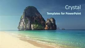  Presentation with krabi - Presentation theme with beach in krabi province thailand background and a ocean colored foreground