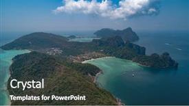  Presentation with krabi - Presentation design having beach in krabi province thailand background and a dark gray colored foreground