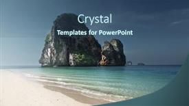  Presentation with krabi - Colorful slide deck enhanced with beach in krabi province thailand backdrop and a ocean colored foreground