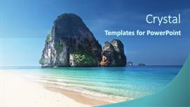  Presentation with krabi - Beautiful presentation featuring beach in krabi province thailand backdrop and a ocean colored foreground
