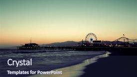  Presentation with los angeles - Beautiful slide set featuring beach in los angeles backdrop and a wine colored foreground