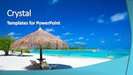  Presentation with palm beach - Theme consisting of beach in maldives with few background and a dark gray colored foreground