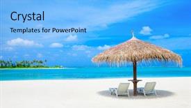  Presentation with maldives - Cool new PPT theme with beach in maldives backdrop and a light blue colored foreground