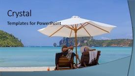  Presentation with island - Presentation enhanced with beach in phi phi island background and a light blue colored foreground