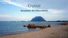  Presentation with italy - Amazing PPT theme having beach in porto san paolo sardinia italy view to tavolara island backdrop and a light blue colored foreground