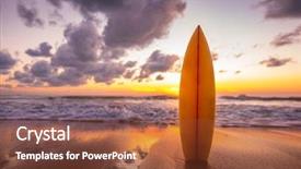  Presentation with sea shore - Audience pleasing slides consisting of beach in sea shore backdrop and a tawny brown colored foreground