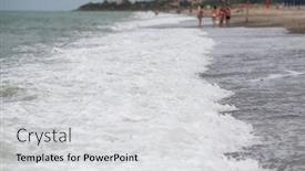  Presentation with recreation - Colorful slide set enhanced with beach-in-sicily-italy-mediterranean backdrop and a light gray colored foreground