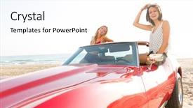  Presentation with sports car - Amazing theme having beach in sports car backdrop and a white colored foreground