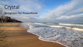  Presentation with sea weather - PPT theme enhanced with beach in stormy weather poland background and a light blue colored foreground