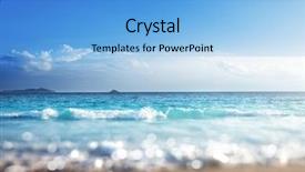  Presentation with effect - Slide deck enhanced with blue summer - beach in sunset time tilt background and a light blue colored foreground