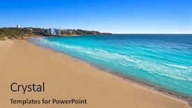  Presentation with female and beach - Amazing presentation theme having beach in tarragona of catalonia backdrop and a coral colored foreground