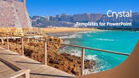  Presentation with little beach cala esmeralda cala - PPT theme enhanced with beach in tarragona of catalonia background and a teal colored foreground