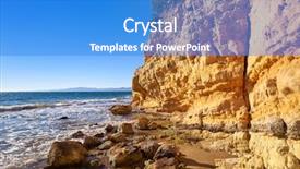  Presentation with little beach cala esmeralda cala - Audience pleasing slide set consisting of beach in tarragona of catalonia backdrop and a teal colored foreground