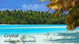  Presentation with blue sky at cook islands - Slide deck enhanced with beach in the cook islands background and a  colored foreground