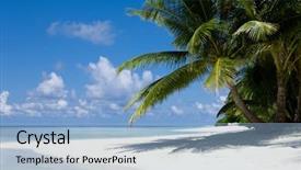  Presentation with sand ocean - Theme with beach in the indian ocean background and a light blue colored foreground