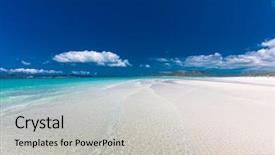  Presentation with amazing - Slide deck consisting of beach in the whitsunday island background and a light gray colored foreground