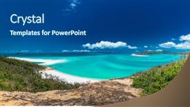  Presentation with amazing - PPT layouts with beach in the whitsunday island background and a ocean colored foreground