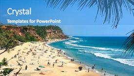  Presentation with south beach - PPT theme having beach in varkala kerala india background and a teal colored foreground