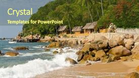  Presentation with tropical - Colorful slides enhanced with beach in yelapa puerto vallarta backdrop and a  colored foreground