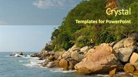  Presentation with tropical - Presentation theme having beach in yelapa puerto vallarta background and a  colored foreground