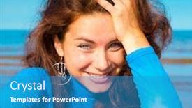  Presentation with innocence - Cool new presentation design with beach innocence model backdrop and a teal colored foreground