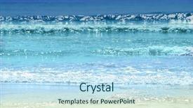  Presentation with ocean waves - Audience pleasing presentation design consisting of beach invitation - background of colorful ocean waves backdrop and a  colored foreground