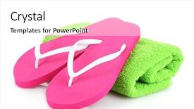  Presentation with sitting teddy bear isolated - Cool new PPT layouts with beach items isolated on white backdrop and a white colored foreground