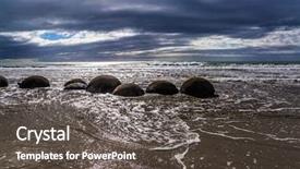  Presentation with tide - Slides featuring beach koekokhe ocean evening tide background and a dark gray colored foreground